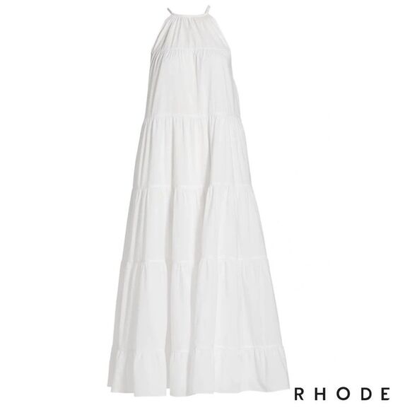 RHODE **NWT** Julia Tiered Maxi Dress in White - Picture 7 of 7